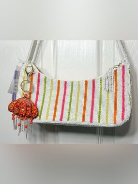 Viral TikTok Designer-like Handmade in India Beaded Bag NWT Y2K Neon Jellyfish